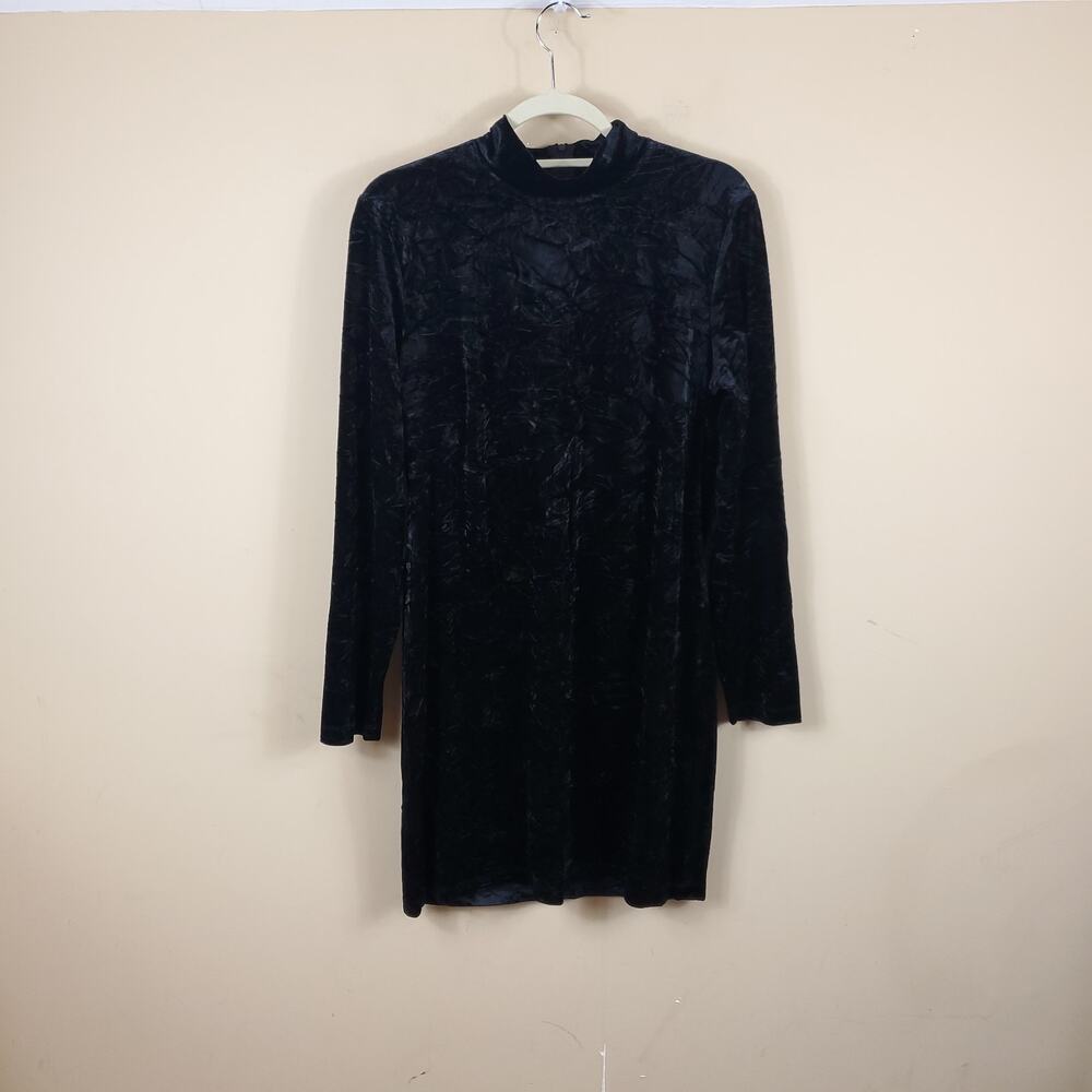 525 America Black Leopard Velvet Dress Women's Size L